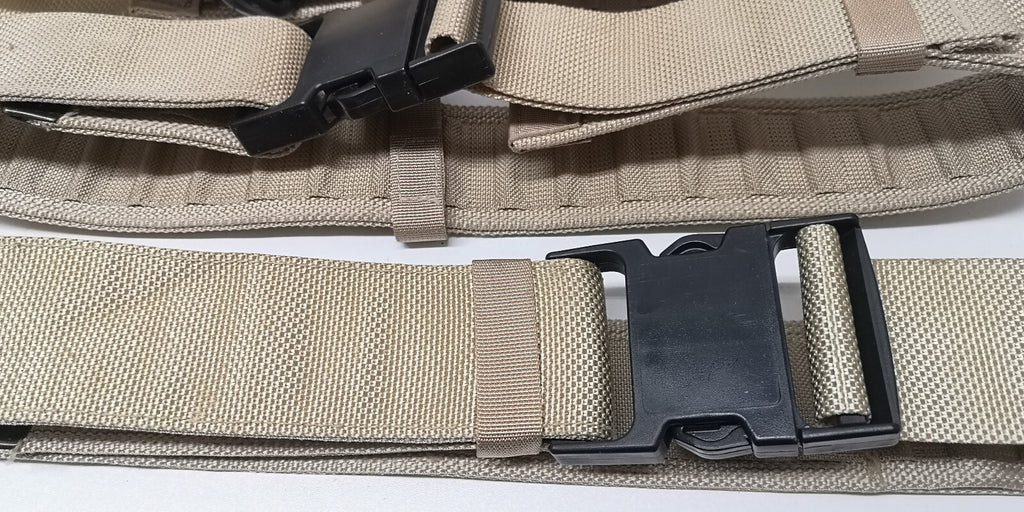 3 Army Webbing Belts British Desert with Quick Release Buckles