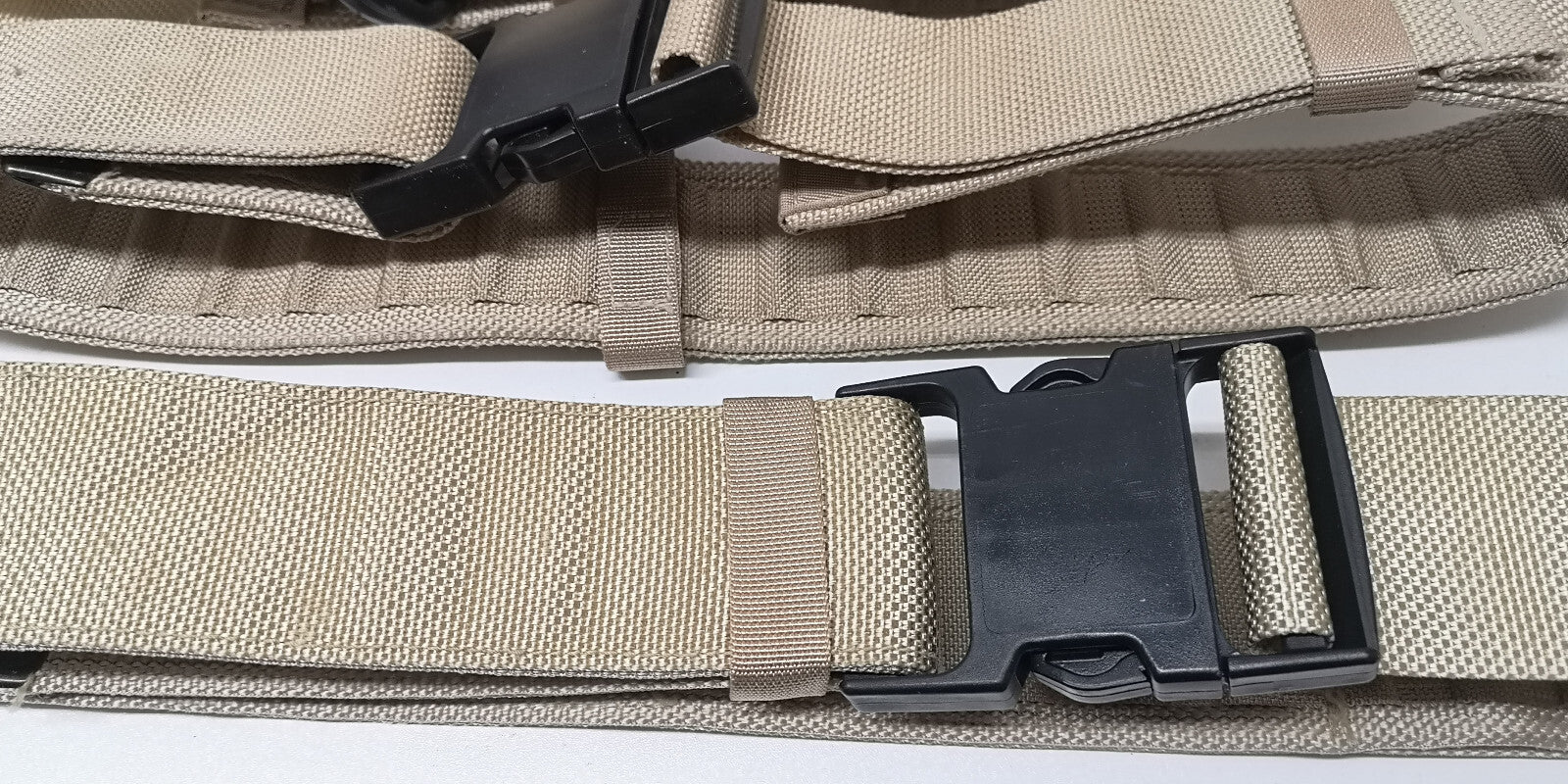 3 Army Webbing Belts British Desert with Quick Release Buckles