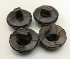 Royal Scots Leather Buttons Offc. Dark Brown Dome 38L x4