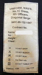RN No1c Ofc Jacket British Royal Navy Diagonal Serge Size 100cm R