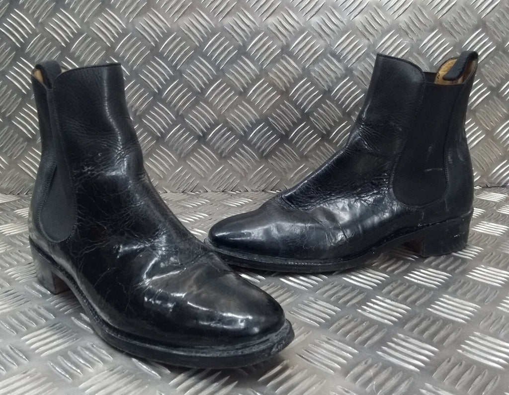 Genuine British Officers Chelsea Boots Black Leather Ceremonial Faulty