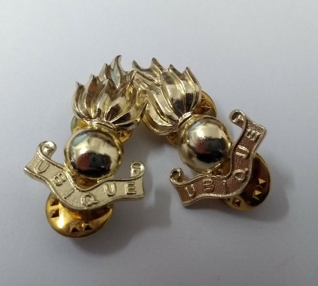 Royal Engineers R.E Collar Dogs Snap Pin