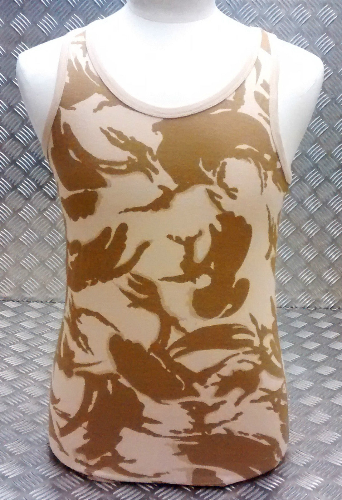 100% Cotton Desert Camo Sleeveless Vest Singlet Tank Top - All Sizes - NEW