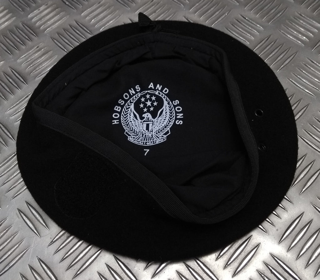 Abu Dhabi Beret Black Hobson of England Lined Wool Uniform Cap New Old Stock