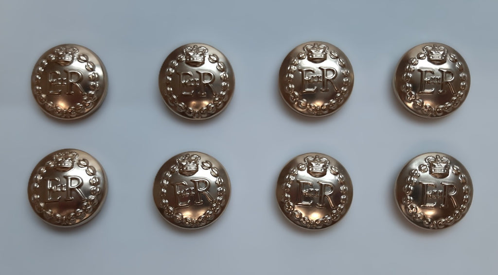 8 RMP Buttons Size 30L Army Style ER II Queens Crown for No2 No1