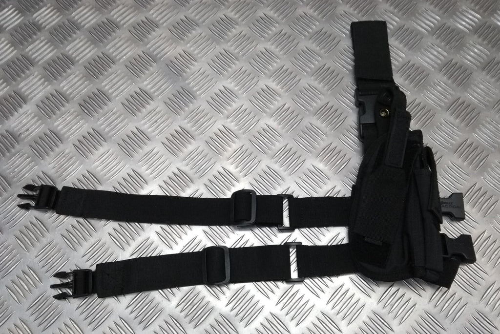 Drop Leg Holster Stealth Black Airsoft Universal Size Cordura Construction