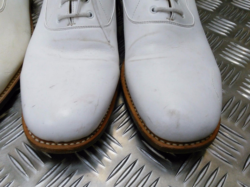 British Navy White Leather Parade / Dress Shoes Mens - Assorted Sizes