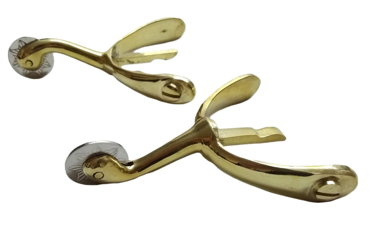 Swan Neck Spurs Short British Army / Officers Boots Brass / Gold Finish