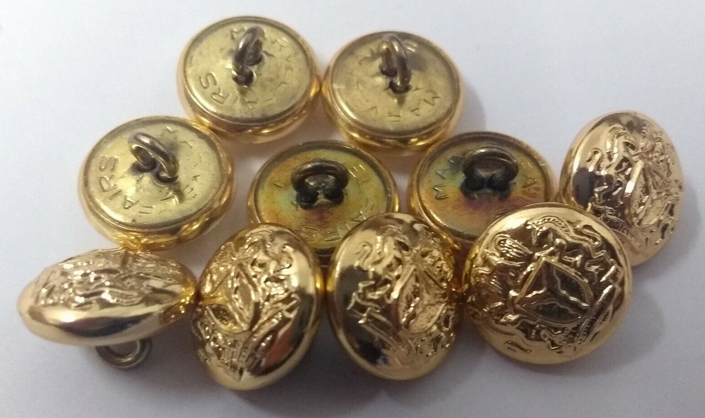 Nigerian Unity and Faith Gold Ring Buttons 13mm x10