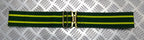 Stable Belt 57mm Wide Mid Green & Yellow Stripes 37 Pattern Buckle & Slider 36"