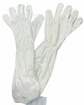 Anti-Flash White Fire Resistant Treated Cotton Fabric Gauntlet Gloves