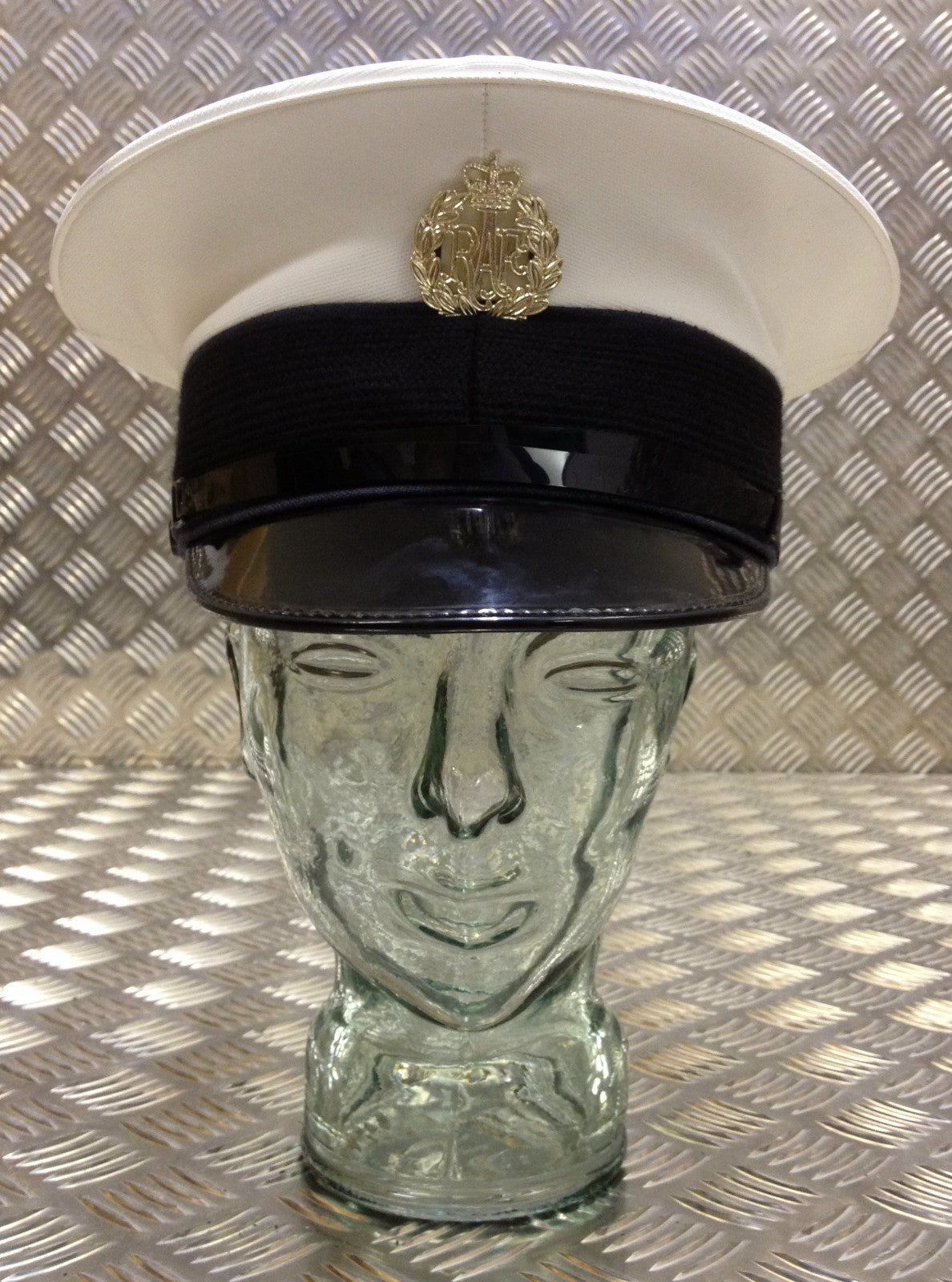 RAF Royal Air Force Cap White Top NCO / SNCO Ranks Dress Hat NCO's - Assorted Sizes
