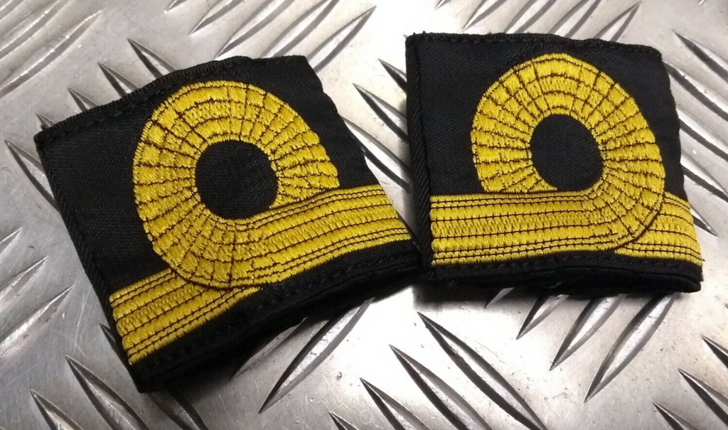 Genuine Vintage British ROYAL NAVY Sub Lieutenant Braided Rank Slides EPB0RN2X