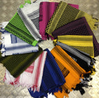 100% Cotton Shemagh / Arab Scarf / Pashmina / Wrap / Sarong Black on White - NEW