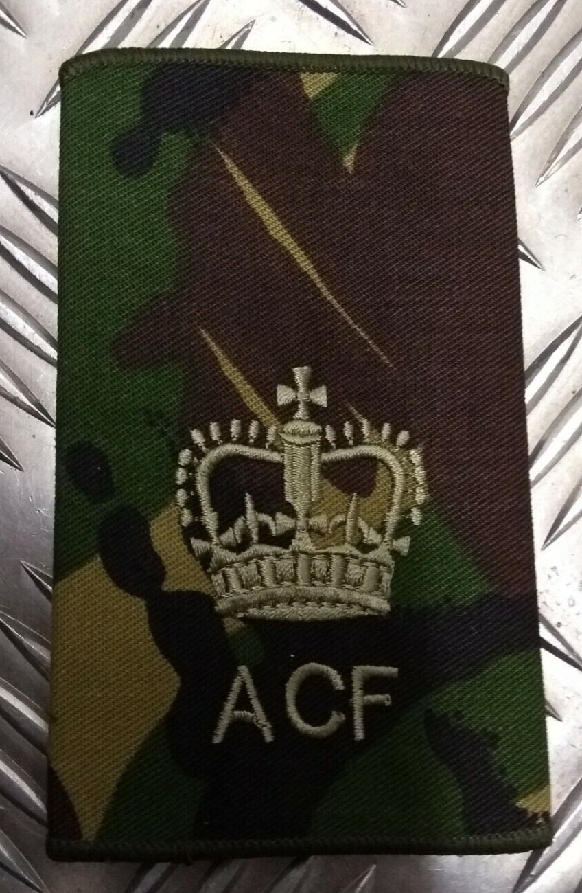 Genuine British Army Woodland Camo ACF WO2 Warrant Officer Rank Slide Epaulette