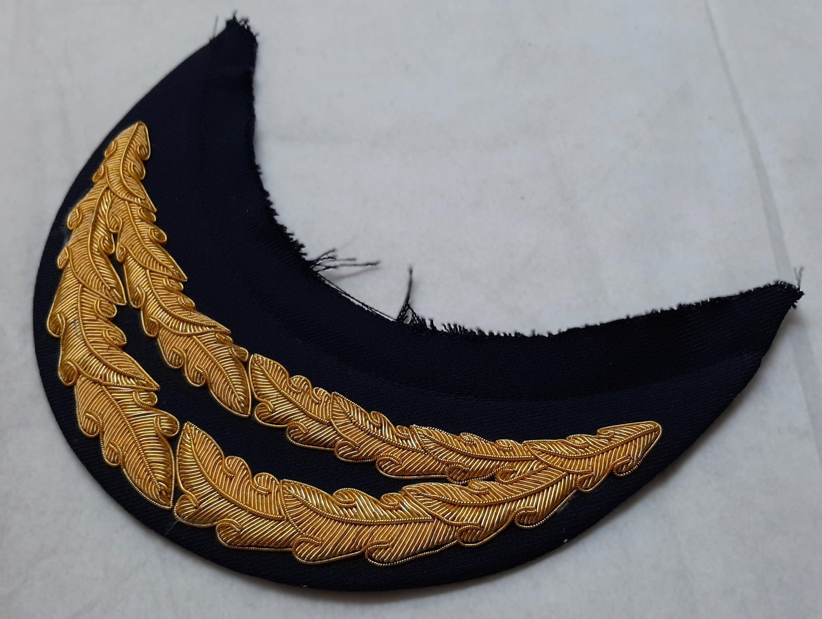 General Officer Peak British Oak Leaf Gold Wire Sprig Dress Hat Visor