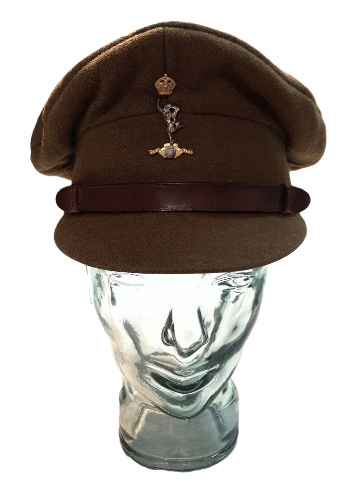 No2 Dress Hat Officer Vintage British Army Signals (KC) Insignia Size 55cm