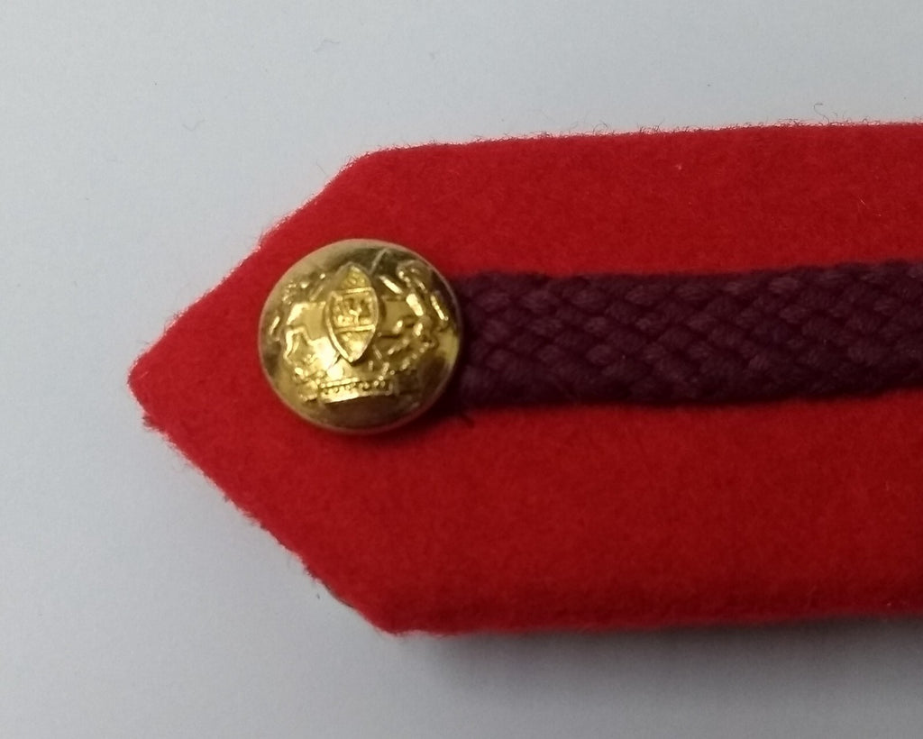 SNR Rank Gorgets Scarlet Red Melton & Maroon Braid Detail For Senior Officers