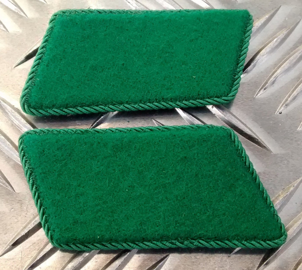 Gorgets Collar / Shoulder Dress Tabs Green With Green Border New