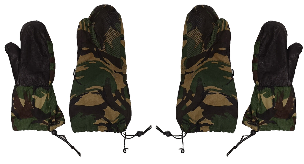 Woodland Camo Extreme Cold Weather Mittens Outer & Inner set Size Medium