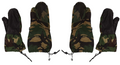 Woodland Camo Extreme Cold Weather Mittens Outer & Inner set Size Medium