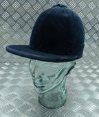Patey Cap Navy Velvet Covered Hand Made - Navy Hunt Cap Riders Show Cap 59cm