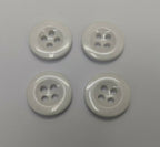Genuine Vintage Issue 4 Hole Plastic Buttons Naval White x4 16.5mm 27L