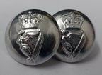 Genuine British Army Issue X10 Irish Guards Silver Dress Buttons 24.5mm ASBT116