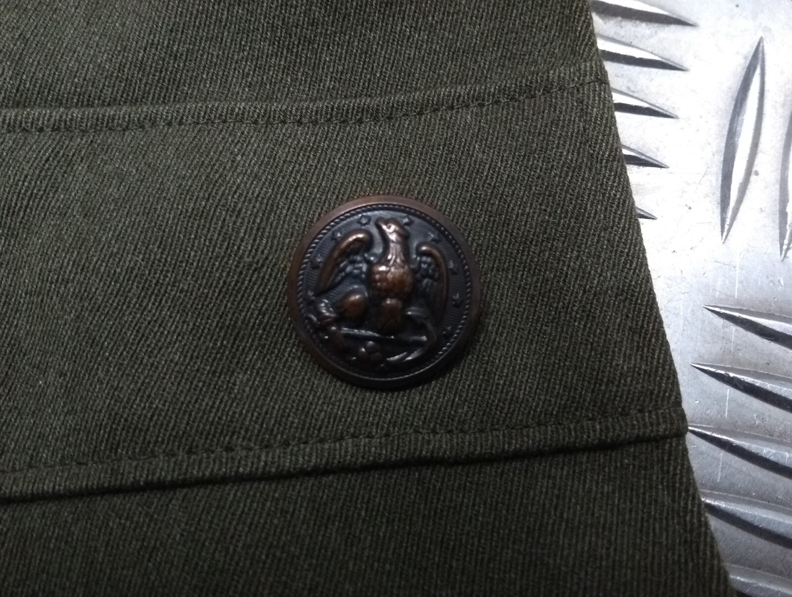 Vintage USN Jacket Wool Serge United States Navy Naval Uniform Tunic No Belt