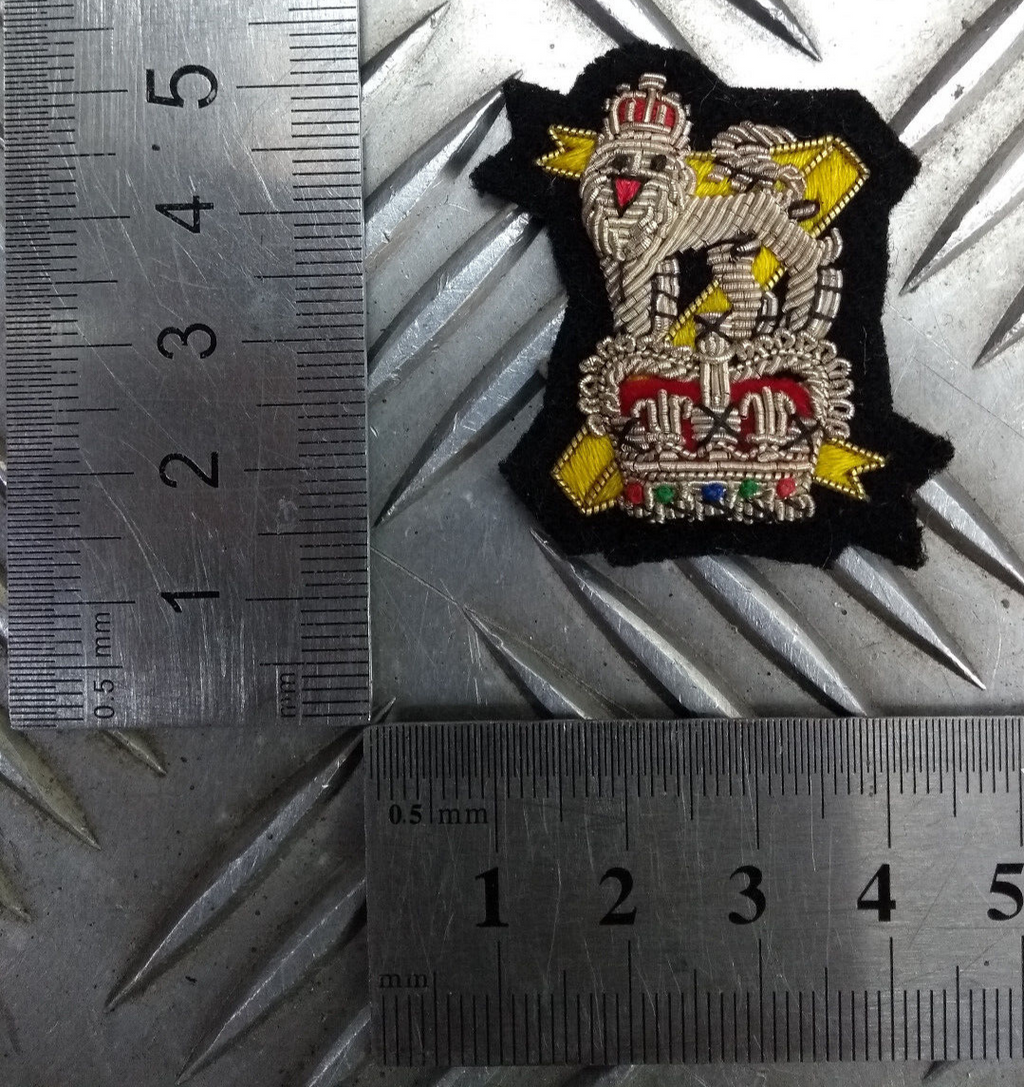 Light Dragoon Mess Dress Collar Badge Gilt Wire Embroidered 1 Pair - NEW
