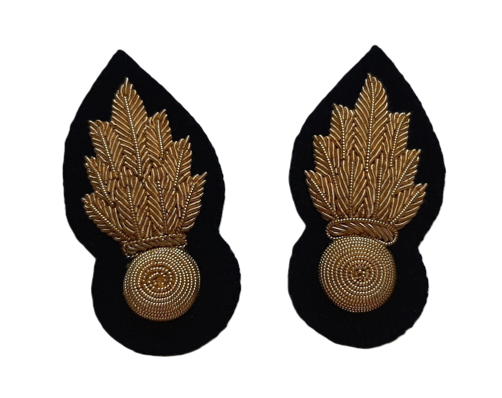Royal Engineers Band Badges British Army Black Embroidered OFC Officer Collar Patches