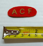 Mess Kit Badge ACF British Army Red Felt Hand Embroidered Shoulder Title Patch