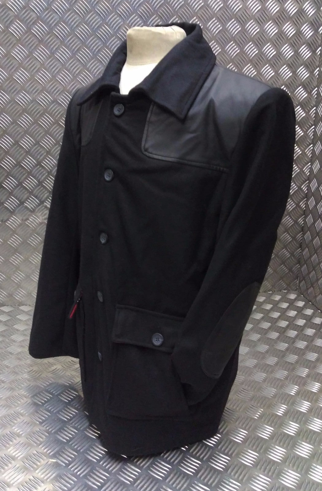 British Army Vintage Style Workers Red Tartan Lined Black Donkey Jacket - BRAND NEW