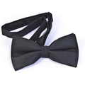 Black Silk Bow Tie Made In The UK Ready Tied