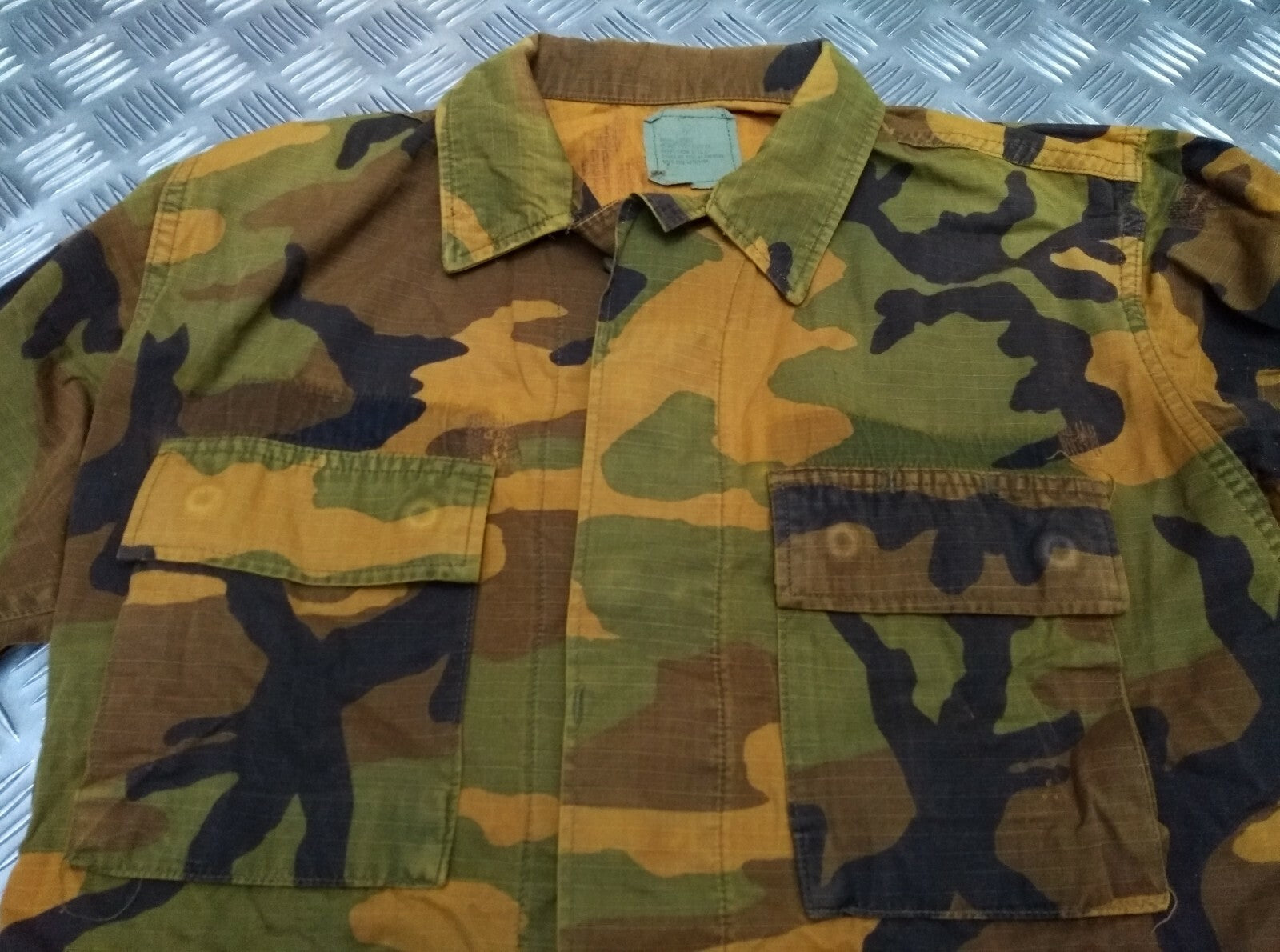U.S Vintage Lightweight Rip Stop Camo Jacket Over Dyed Genuine U.S.