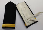 Naval Issue 1 Bar Gold Lace Officer Rank Shoulder Boards Leather Lace Backed