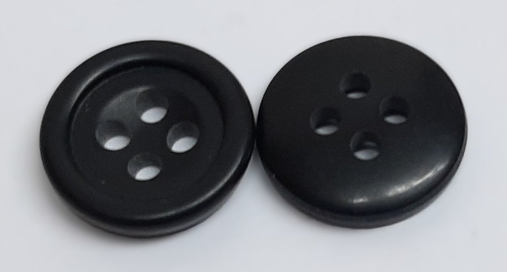 Vintage Army Buttons Old Pattern British Matt Black 4 Hole Size 23L / 15mm