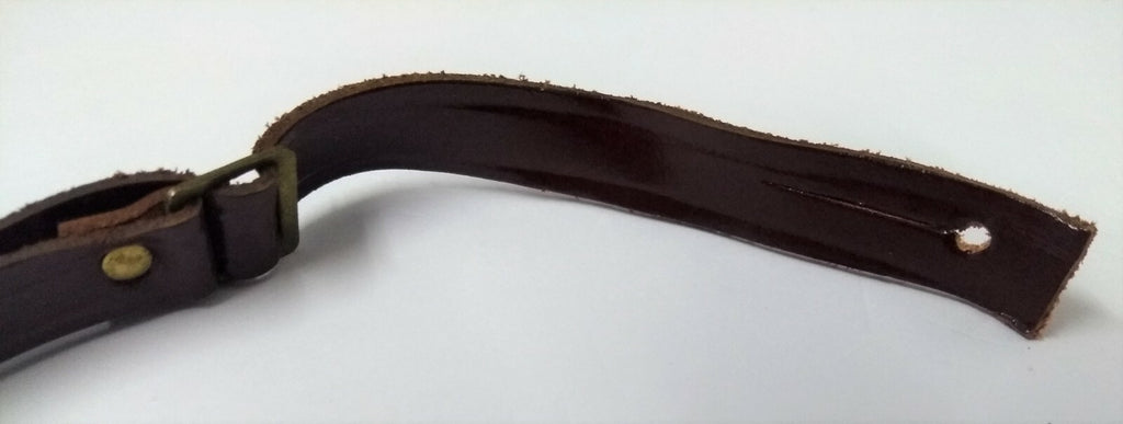 Chinstrap Dark Brown 3/8" Adjustable Leather Chin Strap Army Brown Coloured NEW