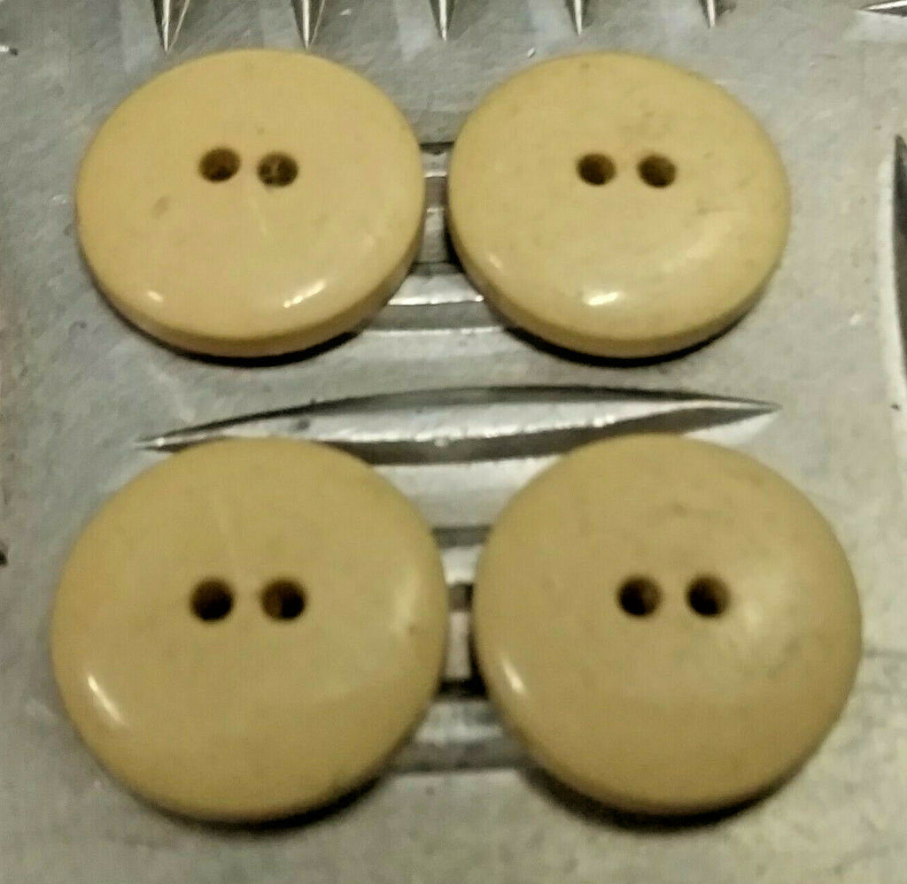Ceremonial Buttons Ivorine 2 Hole Plastic Genuine Vintage Issue X4 18mm