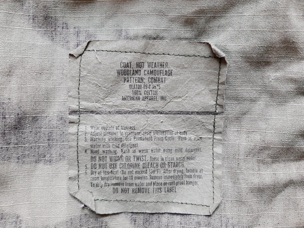 Vintage US Jacket Hot Weather Woodland Camo Ripstop Combat Coat X SMALL