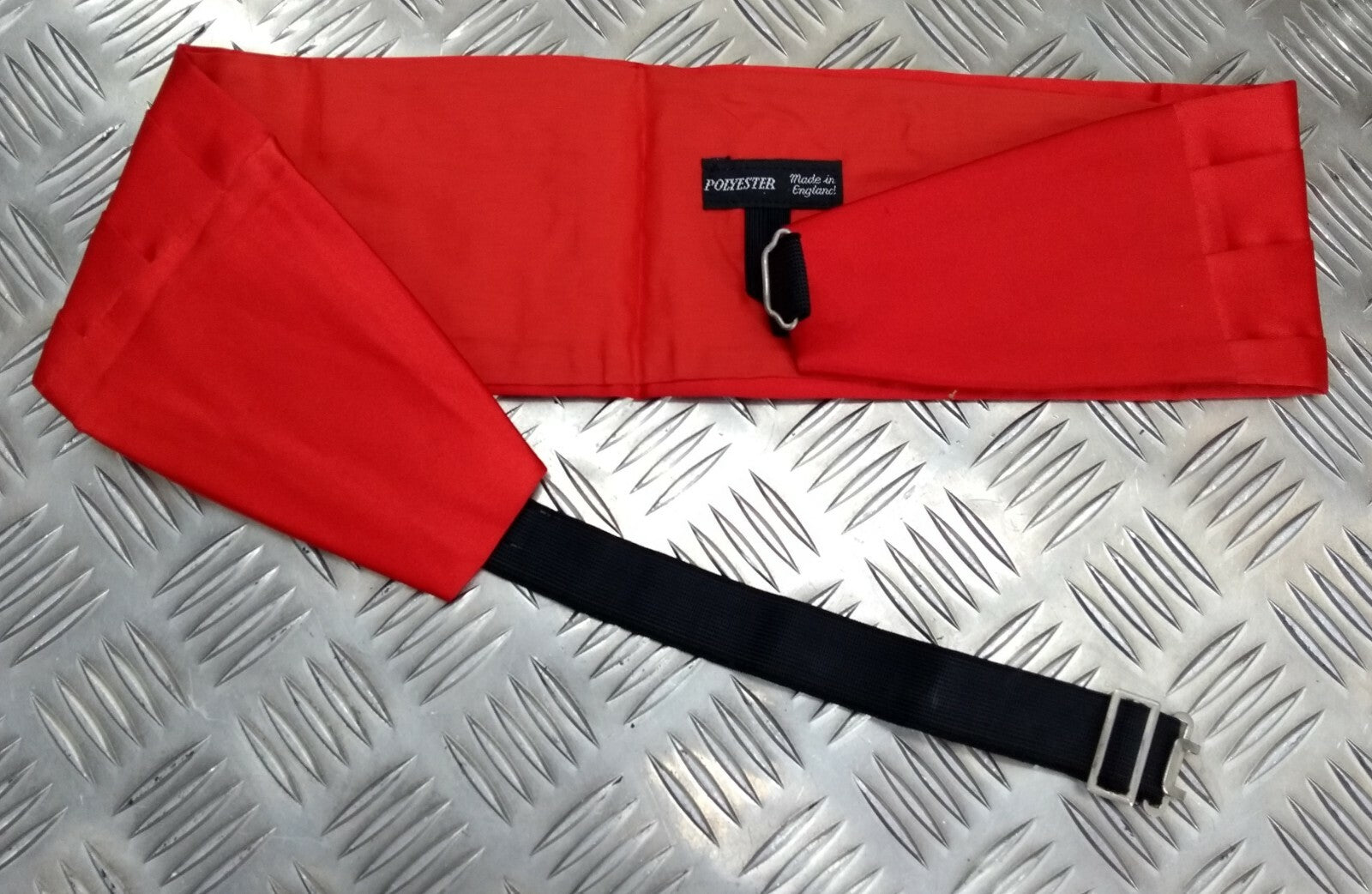 Genuine Vintage British Made Scarlet Red Pleated Mess Dress Cummerbund 36" X 4¼"