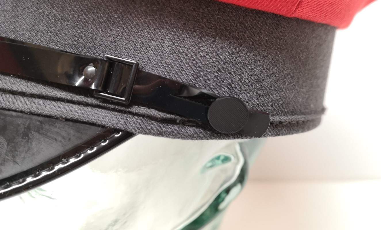 Red and Grey Canvas Plain Peaked Cap 57cm
