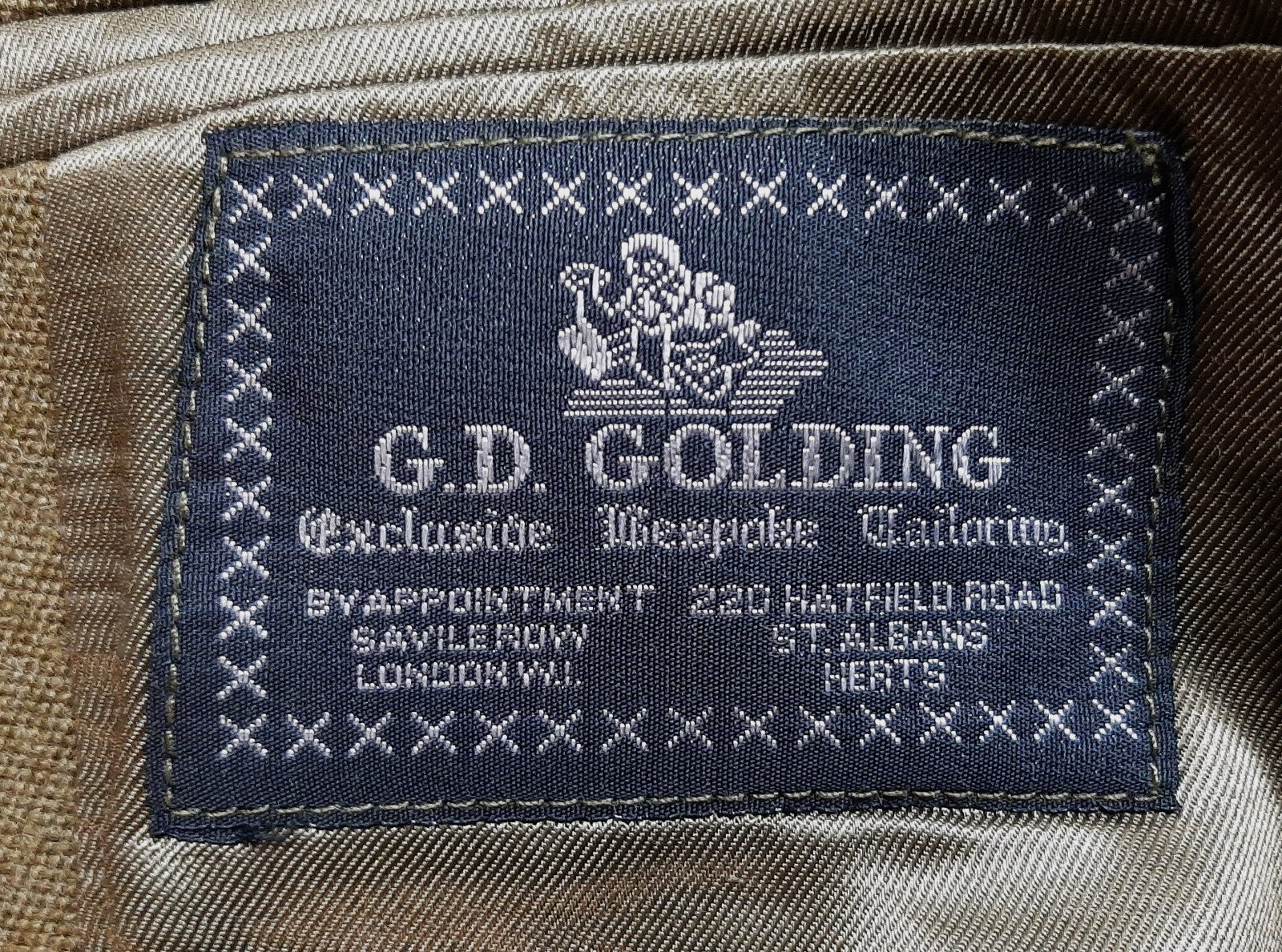 British Army No2 Jacket Old Dress Pattern Ofc No Buttons G.D Golding
