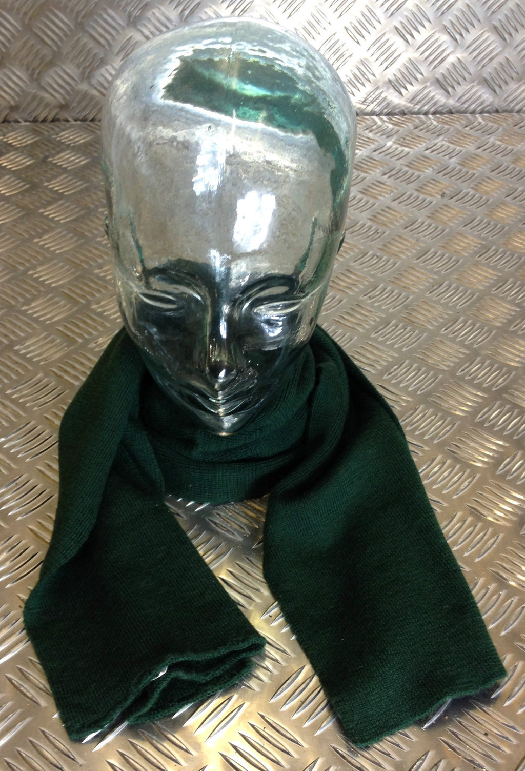 Genuine German Army Issue Bund Plain Green 100% Wool Scarf Very Warm - NEW