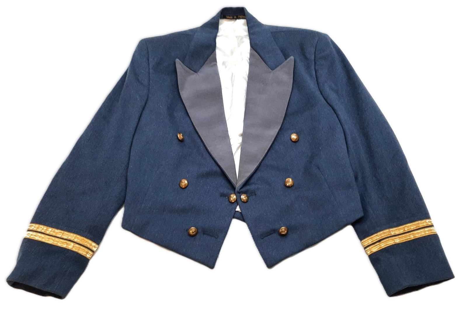 RAF Royal Air Force Vintage Mess Jacket With Braided Cuffs Airforce Blue Grey Colour Moss Bros