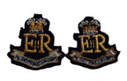 Provost Staff Badges E II R Queens Crown Embroidered British Collar Insignia