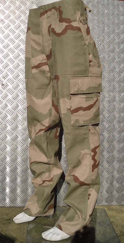 Military Style Desert Storm Tri Colour Camo Combat Trousers Size 22" - 26" NEW