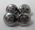 Vintage Royal Crown Buttons Chrome / Silver Size 20L ASBT153