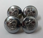 Vintage Royal Crown Buttons Chrome / Silver Size 20L ASBT153