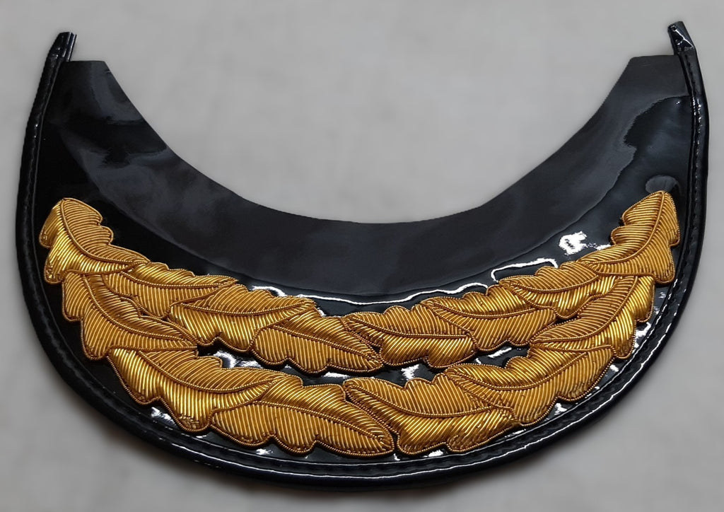 General Officer Peak British Oak Leaf Gold Wire Sprig Dress Hat Visor L